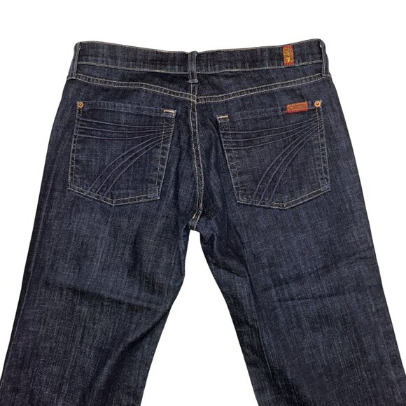 READ 7 For All Mankind 7FAM Dojo Womens Crop Jeans 30 20 Dark Wash Embroidered - Picture 6 of 8